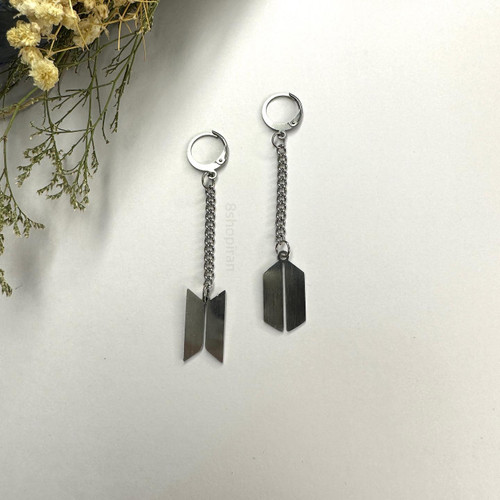 گوشواره حلقه ای لوگو بی تی اس BTS