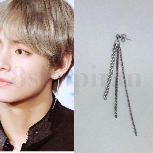 گوشواره استیل آویز تهیونگ بی تی اس V BTS