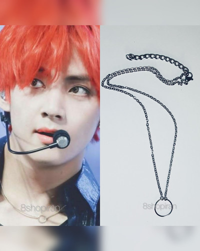 گردنبند حلقه دار استیل تهیونگ بی تی اس BTS دستساز