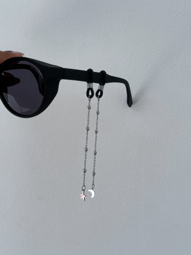 بند عینک آویز ماه و ستاره استیل دستساز زنانه و مردانه