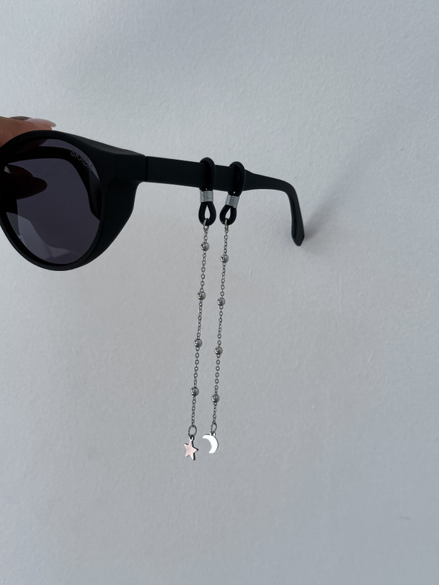 بند عینک آویز ماه و ستاره استیل دستساز زنانه و مردانه