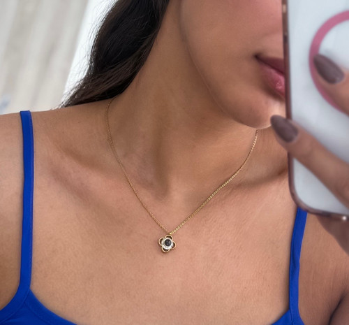 گردنبند استیل طلایی زنانه طرح دوست دارم به صد زبان تلسکوپی رنگ ثابت