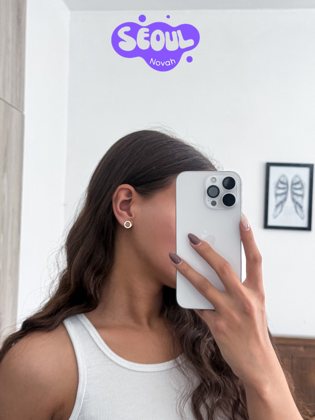 گوشواره میخی استیل طرح دایره زنانه