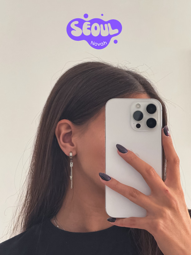 گوشواره یونیسکس استیل آویز پیکان و زنجیر مینیمال و پینترستی