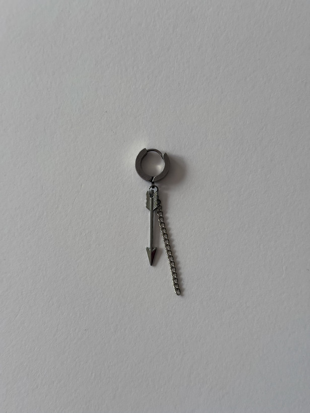 گوشواره یونیسکس استیل آویز پیکان و زنجیر مینیمال و پینترستی