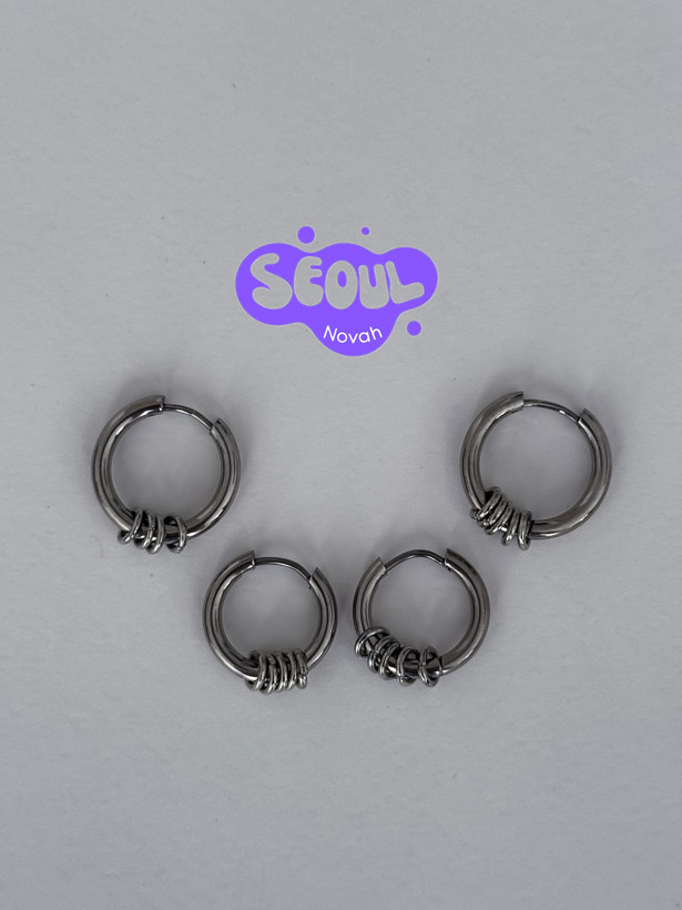 گوشواره استیل حلقه ای حلقه دار یونیسکس