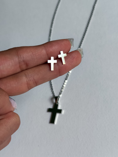 نیم ست استیل طرح صلیب ساده زنانه و دخترانه ارسال فوری