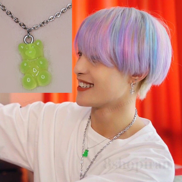 گردنبند و گوشواره استیل بچگانه پاستیل خرسی ینگ ینگ عضو گروه NCT