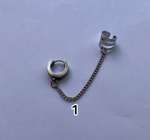 گوشواره استیل قسمت بالای گوش فیک دخترانه و پسرانه